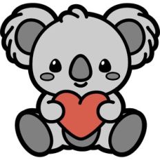 koala with heart
