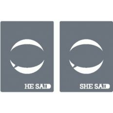 set of 2 he said / she said speech bubble journaling cards