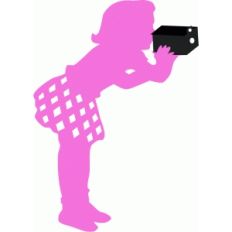 little girl with camera