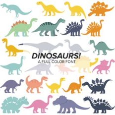 dinosaurs! full color font