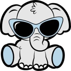 cute elephant with sunglasses