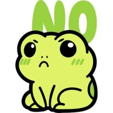 cute angry frog