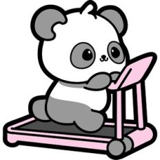 cute panda on a treadmill