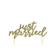 just married cake topper
