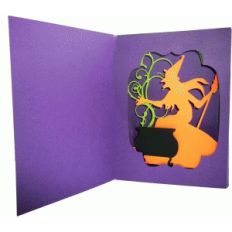 halloween diorama card - witch