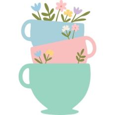 Stacked Teacup with Flowers