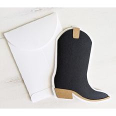 cowgirl cowboy boot card and envelope