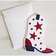 USA stars cowgirl boot card and envelope
