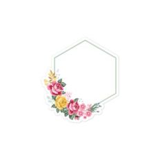 Hexagon Floral Frame