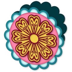 scalloped flower burst card