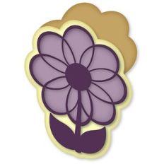 flower outline card purple