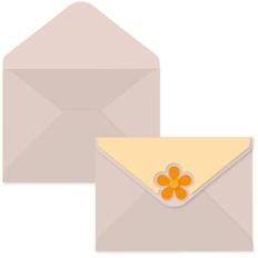 Env A6 Posie Single Flap Cutout