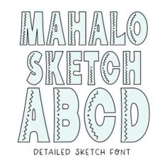 BFC Mahalo Sketch Island Hawaiian Decorative Sketch Font