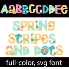 Spring Stripes and Dots Color Font