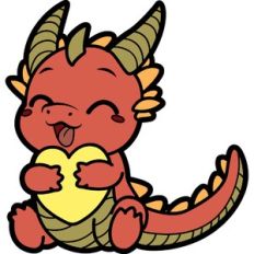 cute dradon with heart