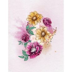 Butterfly Card with Flowers Colorful Edition