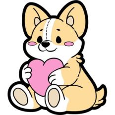 cute corgi with heart
