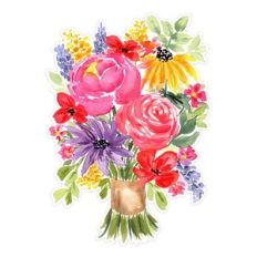 Spring Mothers Day Birthday Flowers Floral Bouquet Print and Cut