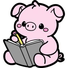 cute studiyng piglet