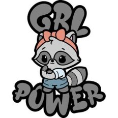 cute raccoon girl power
