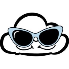 cute cloud with sunglasses
