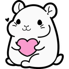 cute hamster with heart