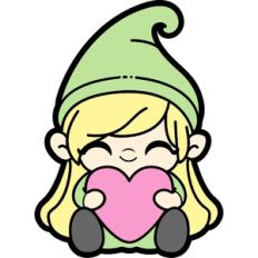 cute lady gnome with heart
