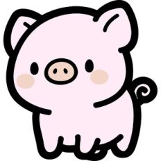 cute simple pig