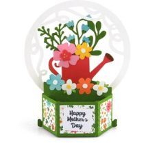 Hexagon Pop Up Card With Tabs Watering Can
