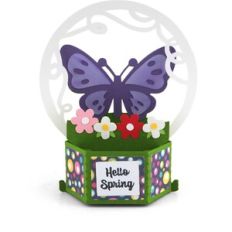 Hexagon Pop Up Card With Tabs Butterfly