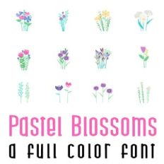 Pastel Blossoms Full Color Font