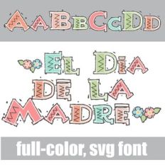 El Dia De La Madre Color Font