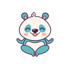 Happy smiling Panda doing Yoga