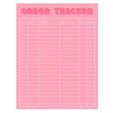 Order Tracker Printable