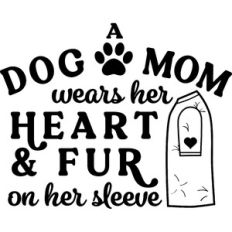 Dog Mom Wears Heart Fur On Sleeve