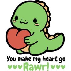 cute dino in love