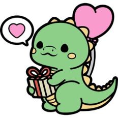 cute dinosaur in love