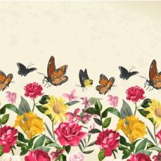 Butterfly Flowers Background