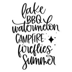 Lake BBQ Watermelon Campfire Fireflies Summer