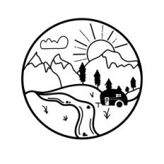 Sun Mountains Trees Camper River