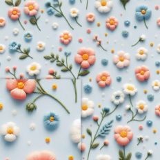FLOWERS AND EMBROIDERY COLLECTION BACKGROUND 2.0