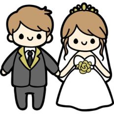 cute groom and bride