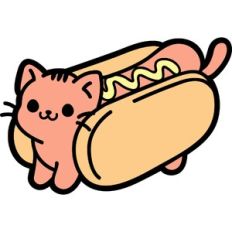 cute hot dog cat