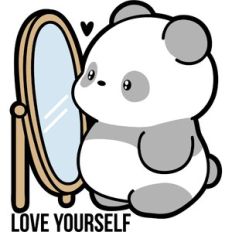 love yourself,  chubby panda