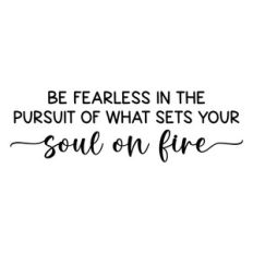 be fearless in the pursuit of what sets your soul on fire