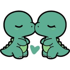 cute dinosaur couple in love