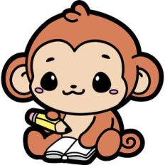 cute studying monkey