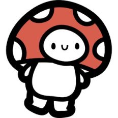 simple stick man in mushroom costume