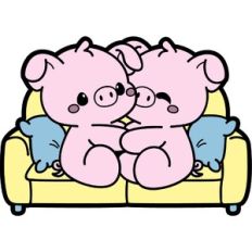cute pigs on a couch