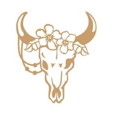 Cow Skull with Flowers